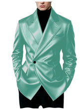 Load image into Gallery viewer, Men's Blazer Slim Fit Faux Leather Suit Jacket
