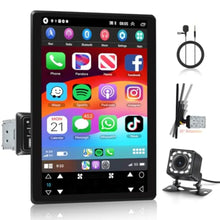 Load image into Gallery viewer, Car stereo for automotive use, ABS plastic, black, 9.5-inch touchscreen with CarPlay, Android Auto, Bluetooth, voice control

