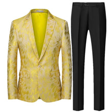 Load image into Gallery viewer, Men's Suit Two Piece, Jacket and Trousers, Jacquard Fabric Fashion Slim Fit Suit,
