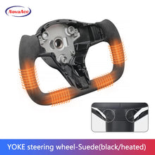 Load image into Gallery viewer, NovaAcc Yoke Steering Wheel For Tesla Model Y 3 2017 2018 2019 2020 2021 2022 2023 Heating Black Nappa Suede Car Accessories
