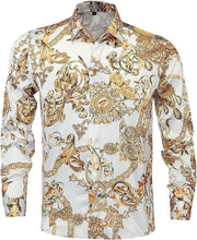Load image into Gallery viewer, Men's European Baroque Pattern 3D Printed Shirt Long Sleeve Collar Hawaiian Casual Shirt Outdoor Party Minimalist Clothes Men
