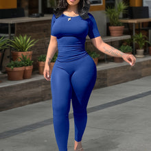 Load image into Gallery viewer, Women&#39;s Ribbed Short Sleeve 2 Piece Outfit
