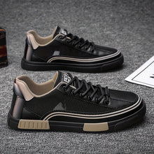 Load image into Gallery viewer, Men&#39;s  Shoes - Breathable Sneakers with Non-Slip Rubber Sole, Lace-Up Closure - White/Green/Red Color Block design , Streetwear, Gym, Campus - All-Season Lightweight Shoes for Men, Outdoor Walking.
