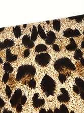 Load image into Gallery viewer, Elegant Leopard Print Asymmetrical Shoulder T-Shirt for Women - Long Sleeve, Stretchy Polyester Blend, Machine Washable
