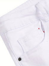 Load image into Gallery viewer, Jeans Stretch Holes Embroidered White Stretch Slim Shape Machine Washable Hand Wash
