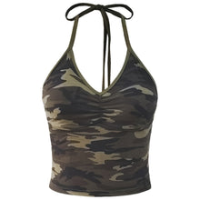 Load image into Gallery viewer, Camouflage Print Pleated Neck Top
