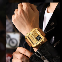 Load image into Gallery viewer, Men&#39;s Mechanical Smartwatch with Dual Display Screen, Chronograph, Alarm, Date/Day/Calendar, Golden-Tone Brown Strap - Automatic Winding Watch for Business, Sports, Everyday - Luxury Analog Clock - Ideal Christmas, Birthday,
