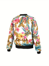 Load image into Gallery viewer, Stylish Baroque Floral Bomber Jacket
