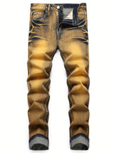Load image into Gallery viewer, Men&#39;s Regular Fit Mid-Waist Slim Leg Stretch Denim Jeans - Soft, Comfortable,  - Machine Washable and Easy Care
