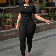 Load image into Gallery viewer, Women&#39;s Ribbed Short Sleeve 2 Piece Outfit
