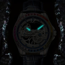 Load image into Gallery viewer, Men&#39;s Hollow Fashion Colorful Rhinestone Studded Round Waterproof Mechanical Watch
