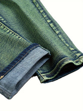 Load image into Gallery viewer, Men&#39;s Slim Fit Jeans Ripped Stretch Distressed Straight Leg Moto Biker Denim Pants
