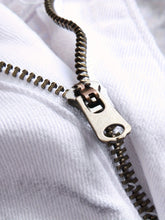 Load image into Gallery viewer, White and Black Printed Men&#39;s Stretch Slim Cat Whiskers Jeans Casual Trousers
