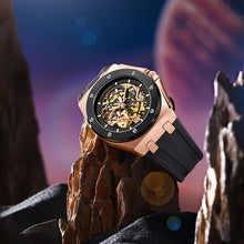Load image into Gallery viewer, Men&#39;s Luxury Watch Mechanical Skeleton Hollow Automatic, No Battery, Hollow Automatic Mechanical Watch Tape Large Dial Male  Luminous Watch, Give Friends, Couples, Fathers, Boyfriends Gifts
