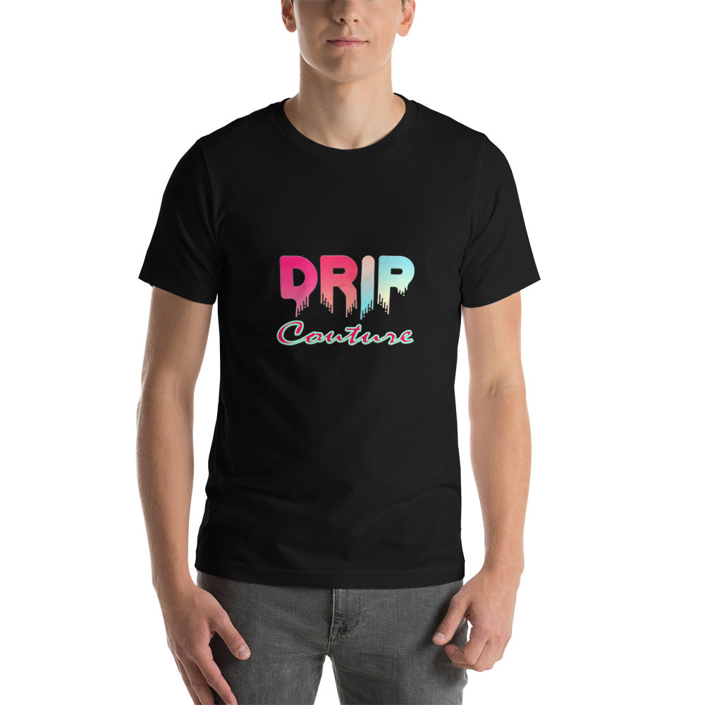 DRIP COUTURE FUSCHIA AQUA BLACK T SHIRT