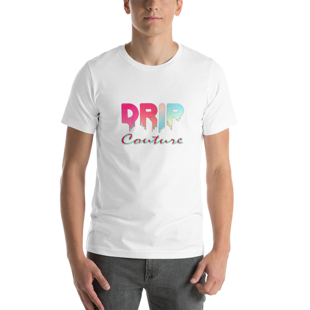 DRIP COUTURE FUSCHIA AQUA WHITE T SHIRT