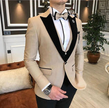 Load image into Gallery viewer, Custom Made 3-Piece  Smoking Blazer Casual Business Gentlemen Groom Suit
