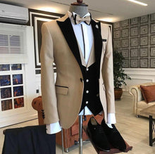 Load image into Gallery viewer, Custom Made 3-Piece  Smoking Blazer Casual Business Gentlemen Groom Suit
