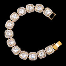 Load image into Gallery viewer, Foxy Fashions Diamond Girlz Collection Luxury Full Rhinestone Big Tennis Chain Bracelets For Women Fashion Bling Iced Out Square Crystal Bracelet Jewelry
