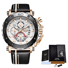 Load image into Gallery viewer, LIGE Fashion Sport Leather Men&#39;s Watch
