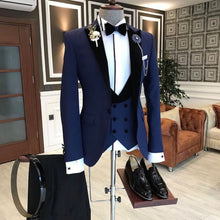 Load image into Gallery viewer, Custom Made 3-Piece  Smoking Blazer Casual Business Gentlemen Groom Suit
