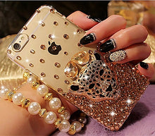 Load image into Gallery viewer, Foxy Fashions Diamond Girlz Collection Luxury Hot Tiger Leopard Head Diamond Rhinestone Crystal Bling Phone Cases For iphone 13 12 11 Pro MAX X XS MAX XR 6 6S 7 8 Plus
