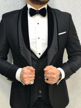 Load image into Gallery viewer, Custom Made 3-Piece  Smoking Blazer Casual Business Gentlemen Groom Suit
