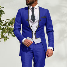 Load image into Gallery viewer, Custom Made 3-Piece  Smoking Blazer Casual Business Gentlemen Groom Suit
