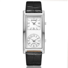 Load image into Gallery viewer, Unisex Genuine Leather Band Couple Quartz Minimalist  Black White Clock
