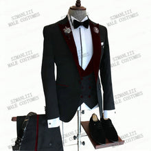 Load image into Gallery viewer, Custom Made 3-Piece  Smoking Blazer Casual Business Gentlemen Groom Suit
