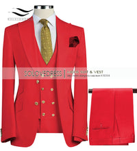 Load image into Gallery viewer, Men Suits 3 Pieces Slim Fit Business Suit (Blazer+Pants+Vest)
