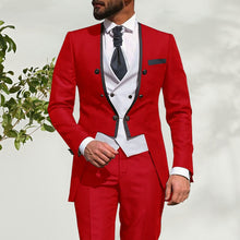 Load image into Gallery viewer, Custom Made 3-Piece  Smoking Blazer Casual Business Gentlemen Groom Suit
