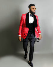 Load image into Gallery viewer, Custom Made 3-Piece  Smoking Blazer Casual Business Gentlemen Groom Suit
