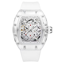 Load image into Gallery viewer, PINTIME Fashion Automatic Mechanical Transparent White Hollow Large Dial Men&#39;s Watch
