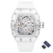 Load image into Gallery viewer, PINTIME Fashion Automatic Mechanical Transparent White Hollow Large Dial Men&#39;s Watch
