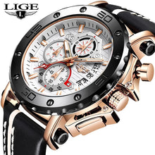 Load image into Gallery viewer, LIGE Fashion Sport Leather Men&#39;s Watch
