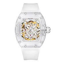 Load image into Gallery viewer, PINTIME Fashion Automatic Mechanical Transparent White Hollow Large Dial Men&#39;s Watch
