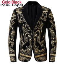 Load image into Gallery viewer, Luxury African Embroidery Cardigan Blazer Jacket Men Shawl Lapel Slim Fit Striped Suit Jacket
