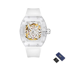 Load image into Gallery viewer, PINTIME Fashion Automatic Mechanical Transparent White Hollow Large Dial Men&#39;s Watch
