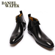 Load image into Gallery viewer, Luxury Men&#39;s Chelsea Boots Black Brown Pointed Toe Handmade Genuine Leather
