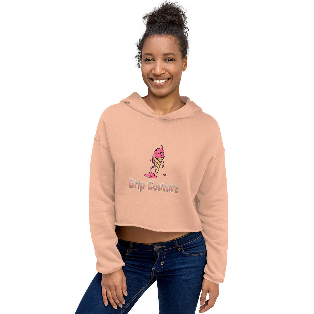 ICE CREAM DRIP Crop Hoodie